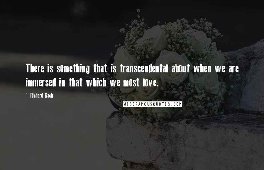 Richard Bach Quotes: There is something that is transcendental about when we are immersed in that which we most love.