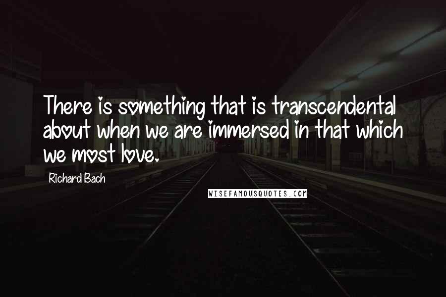 Richard Bach Quotes: There is something that is transcendental about when we are immersed in that which we most love.