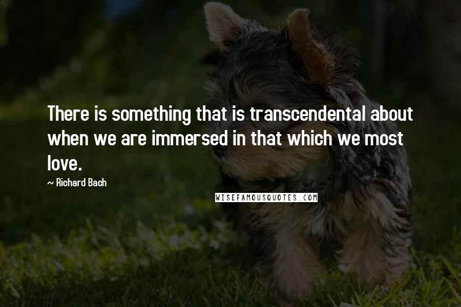 Richard Bach Quotes: There is something that is transcendental about when we are immersed in that which we most love.