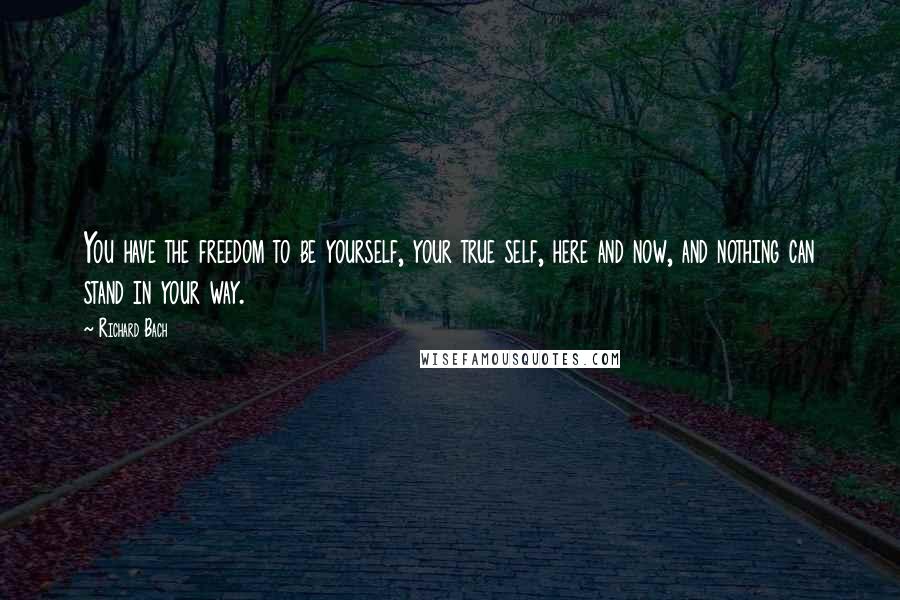 Richard Bach Quotes: You have the freedom to be yourself, your true self, here and now, and nothing can stand in your way.