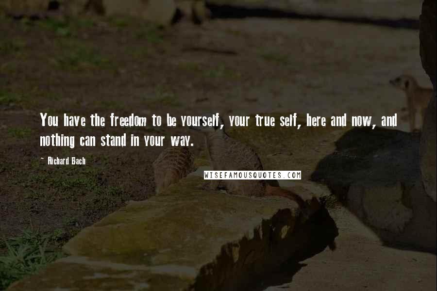 Richard Bach Quotes: You have the freedom to be yourself, your true self, here and now, and nothing can stand in your way.