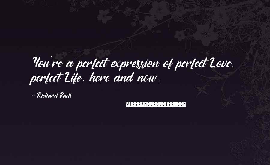 Richard Bach Quotes: You're a perfect expression of perfect Love, perfect Life, here and now.