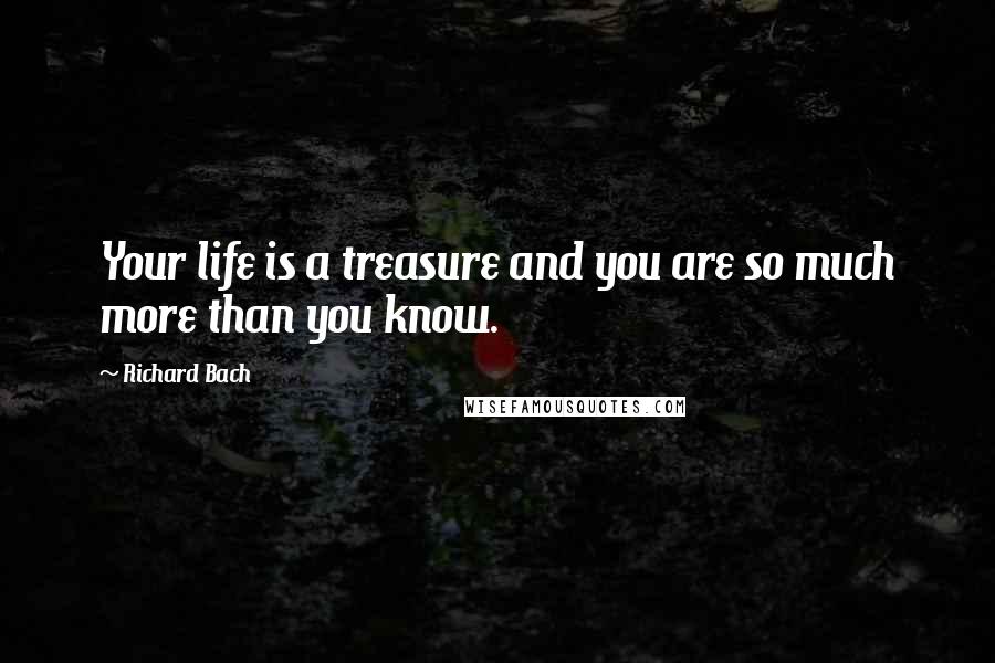 Richard Bach Quotes: Your life is a treasure and you are so much more than you know.