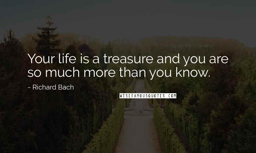 Richard Bach Quotes: Your life is a treasure and you are so much more than you know.