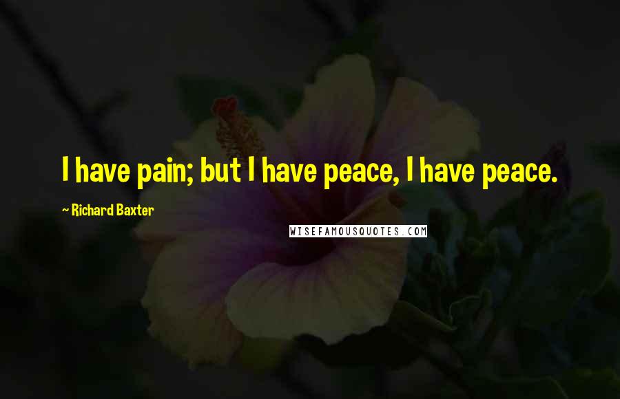 Richard Baxter Quotes: I have pain; but I have peace, I have peace.