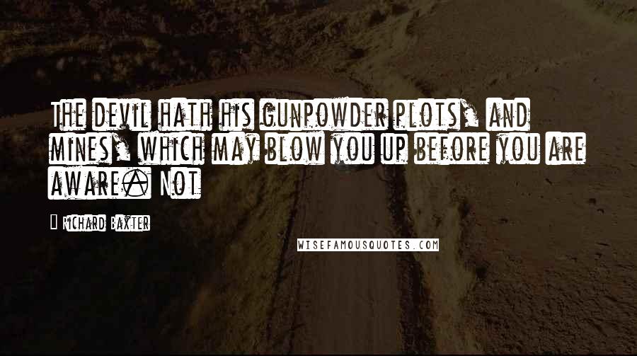 Richard Baxter Quotes: The devil hath his gunpowder plots, and mines, which may blow you up before you are aware. Not