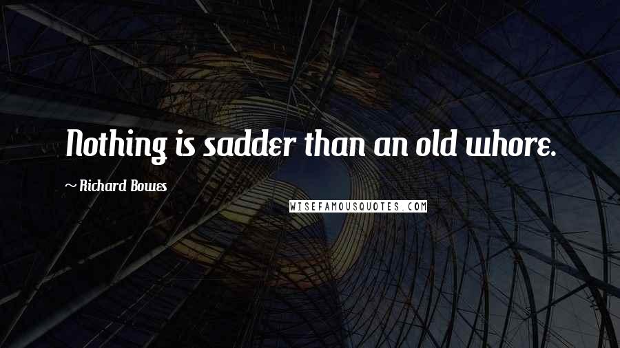 Richard Bowes Quotes: Nothing is sadder than an old whore.