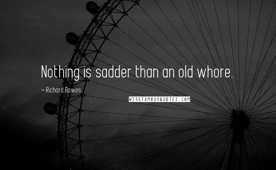 Richard Bowes Quotes: Nothing is sadder than an old whore.