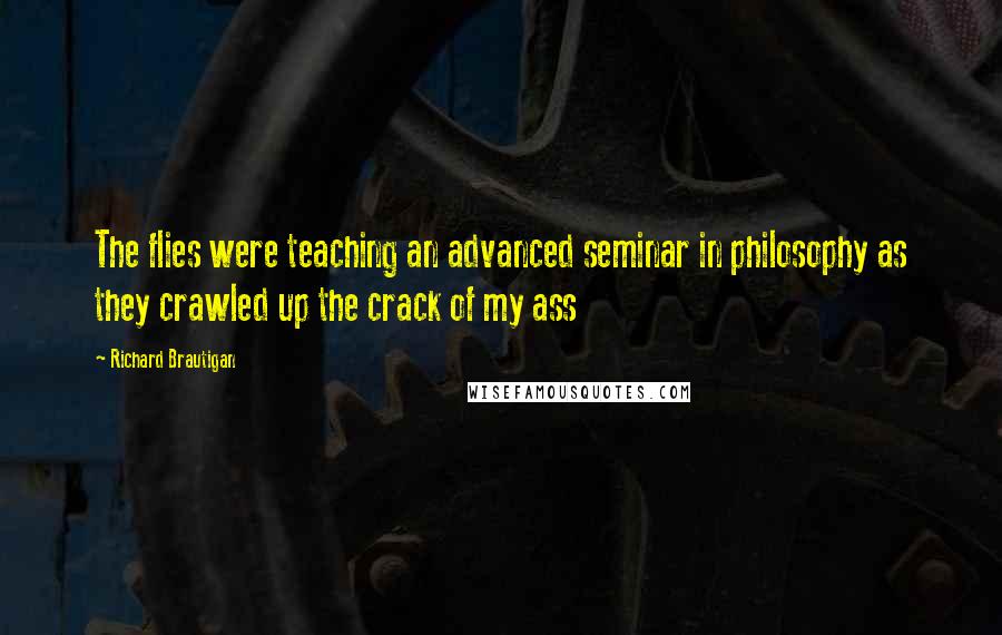 Richard Brautigan Quotes: The flies were teaching an advanced seminar in philosophy as they crawled up the crack of my ass