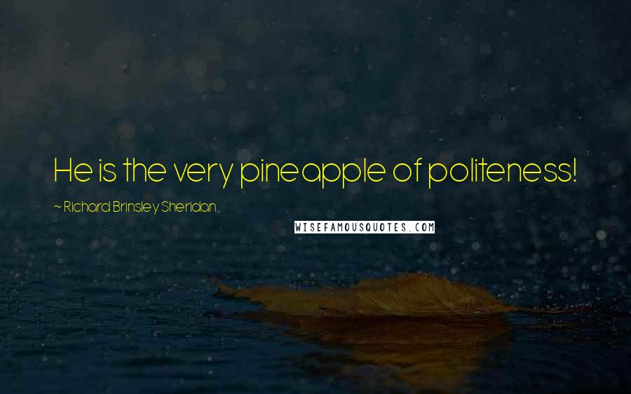 Richard Brinsley Sheridan Quotes: He is the very pineapple of politeness!