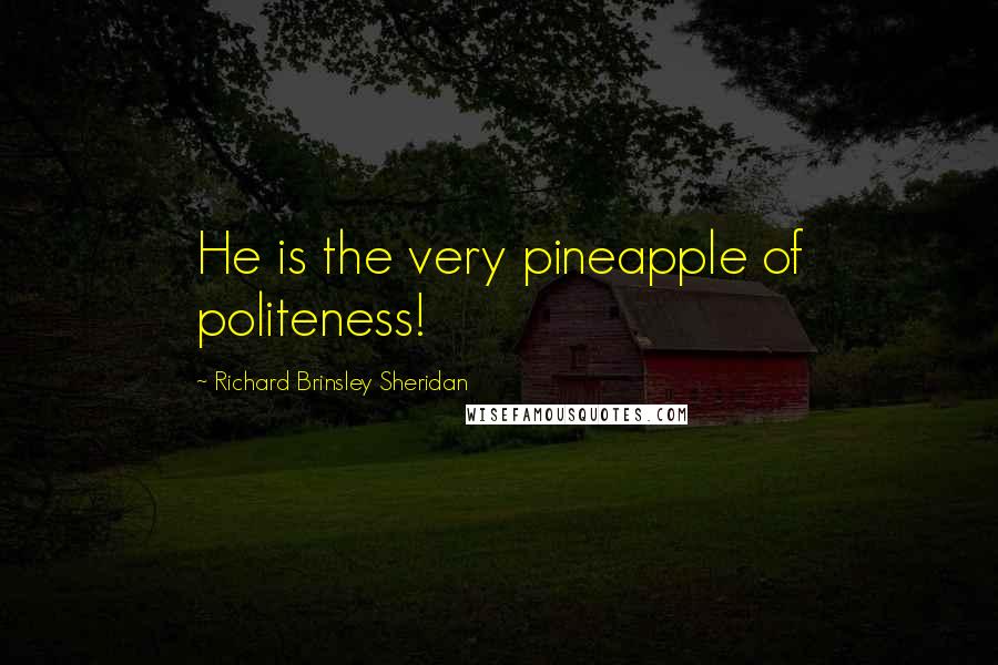 Richard Brinsley Sheridan Quotes: He is the very pineapple of politeness!
