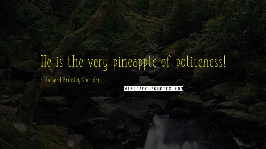 Richard Brinsley Sheridan Quotes: He is the very pineapple of politeness!