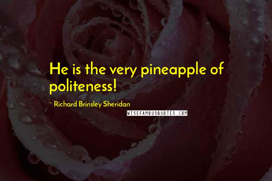 Richard Brinsley Sheridan Quotes: He is the very pineapple of politeness!