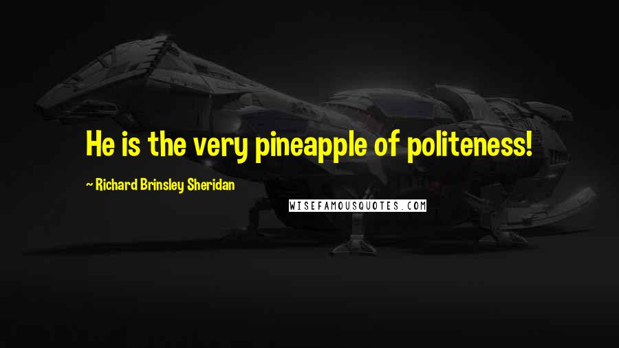 Richard Brinsley Sheridan Quotes: He is the very pineapple of politeness!