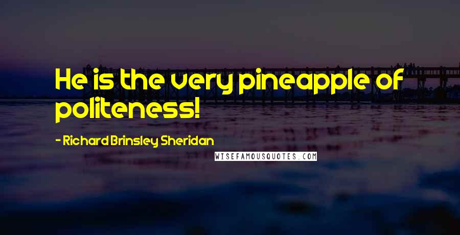 Richard Brinsley Sheridan Quotes: He is the very pineapple of politeness!