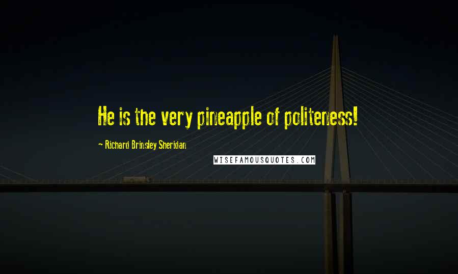 Richard Brinsley Sheridan Quotes: He is the very pineapple of politeness!