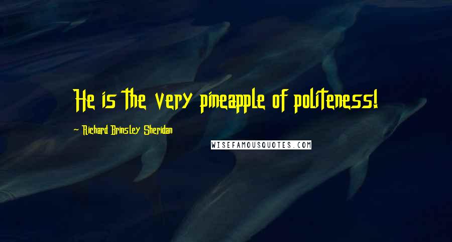 Richard Brinsley Sheridan Quotes: He is the very pineapple of politeness!