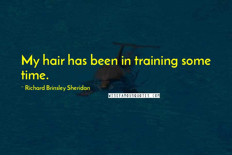 Richard Brinsley Sheridan Quotes: My hair has been in training some time.