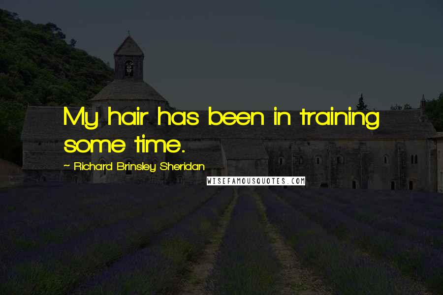 Richard Brinsley Sheridan Quotes: My hair has been in training some time.