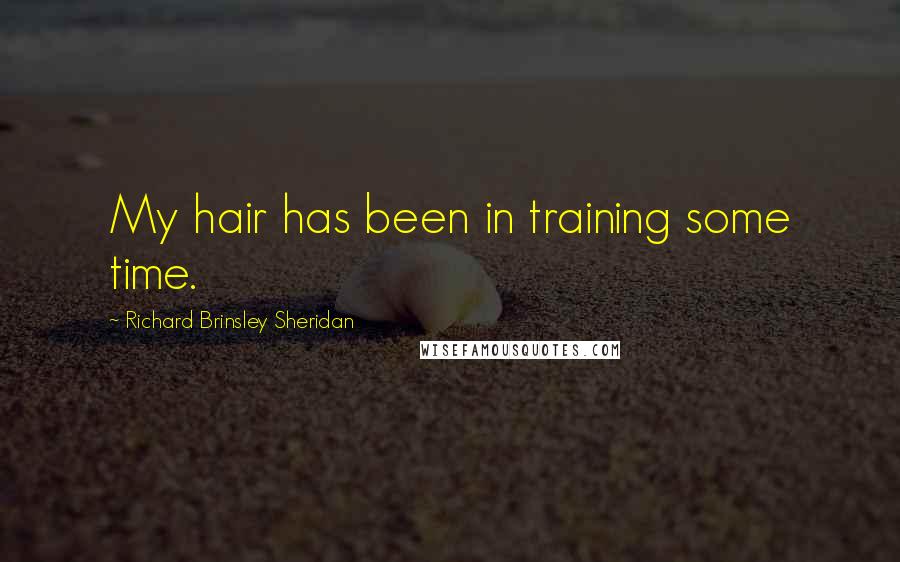 Richard Brinsley Sheridan Quotes: My hair has been in training some time.