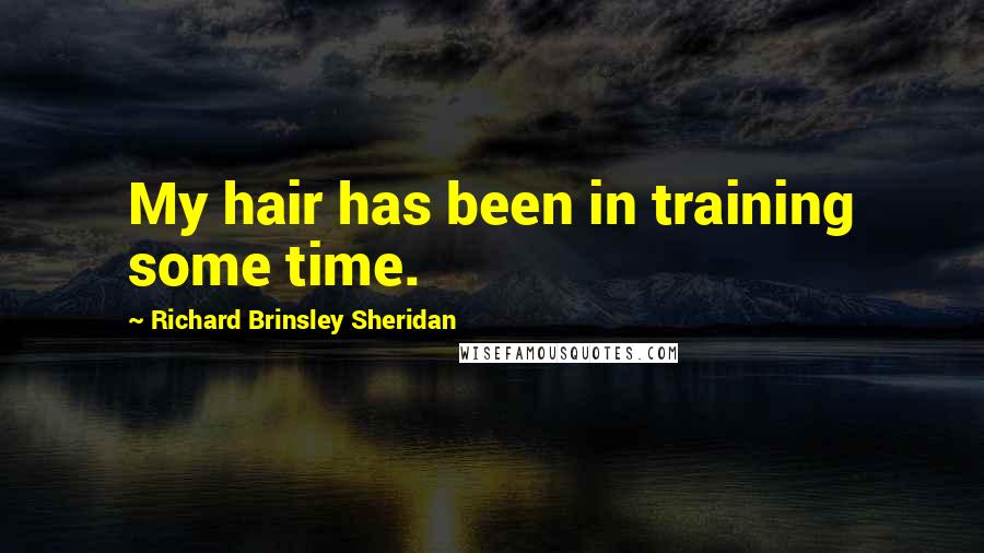 Richard Brinsley Sheridan Quotes: My hair has been in training some time.