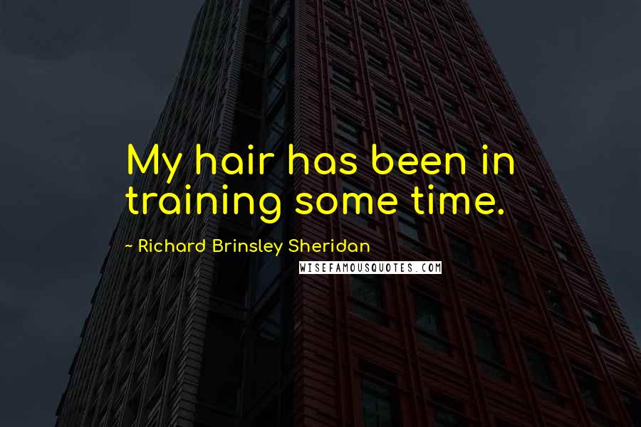 Richard Brinsley Sheridan Quotes: My hair has been in training some time.