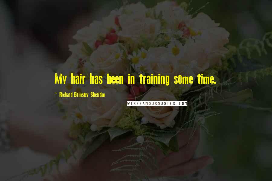 Richard Brinsley Sheridan Quotes: My hair has been in training some time.