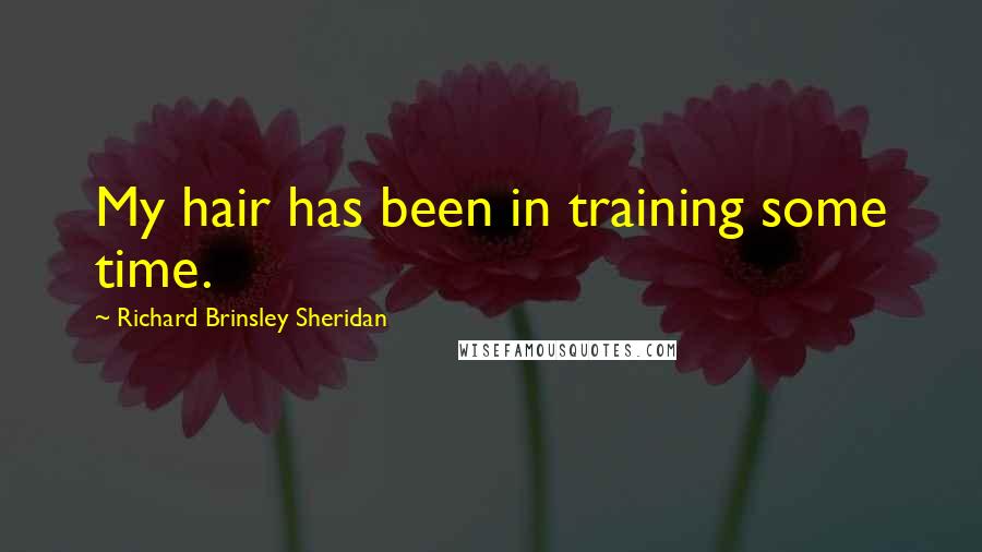 Richard Brinsley Sheridan Quotes: My hair has been in training some time.