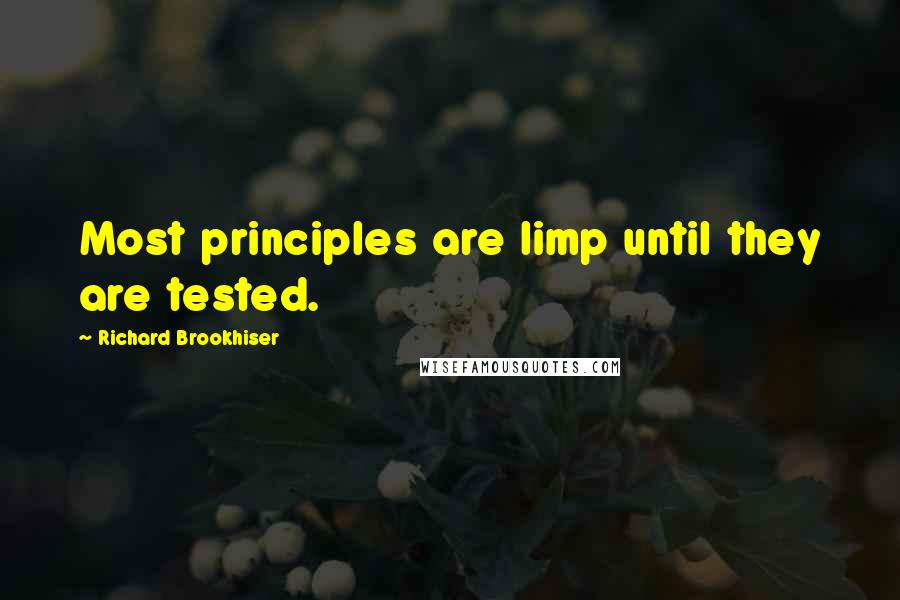 Richard Brookhiser Quotes: Most principles are limp until they are tested.