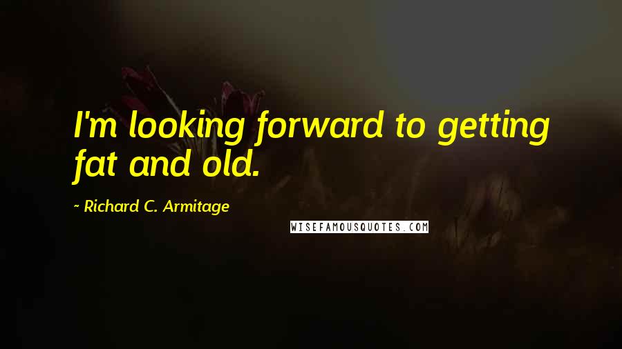 Richard C. Armitage Quotes: I'm looking forward to getting fat and old.