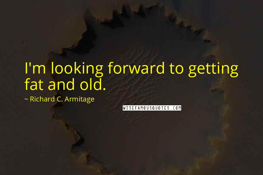 Richard C. Armitage Quotes: I'm looking forward to getting fat and old.