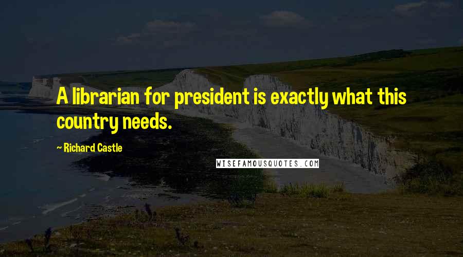 Richard Castle Quotes: A librarian for president is exactly what this country needs.