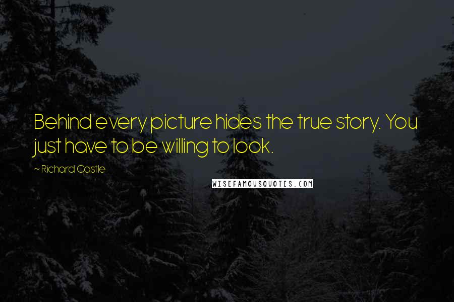 Richard Castle Quotes: Behind every picture hides the true story. You just have to be willing to look.