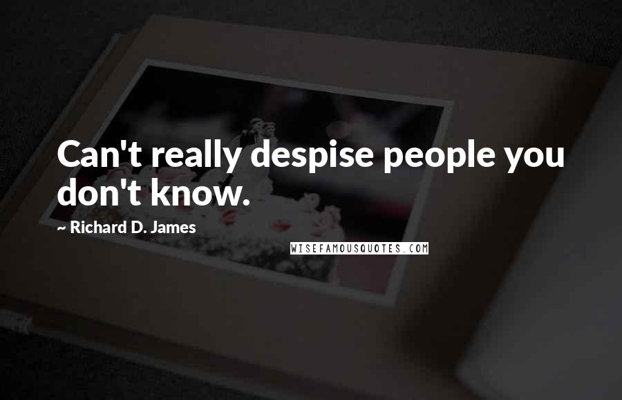 Richard D. James Quotes: Can't really despise people you don't know.