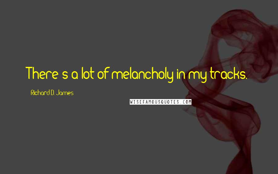 Richard D. James Quotes: There's a lot of melancholy in my tracks.