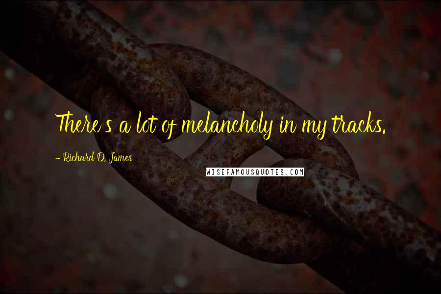 Richard D. James Quotes: There's a lot of melancholy in my tracks.