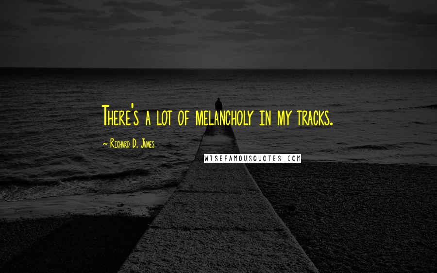 Richard D. James Quotes: There's a lot of melancholy in my tracks.