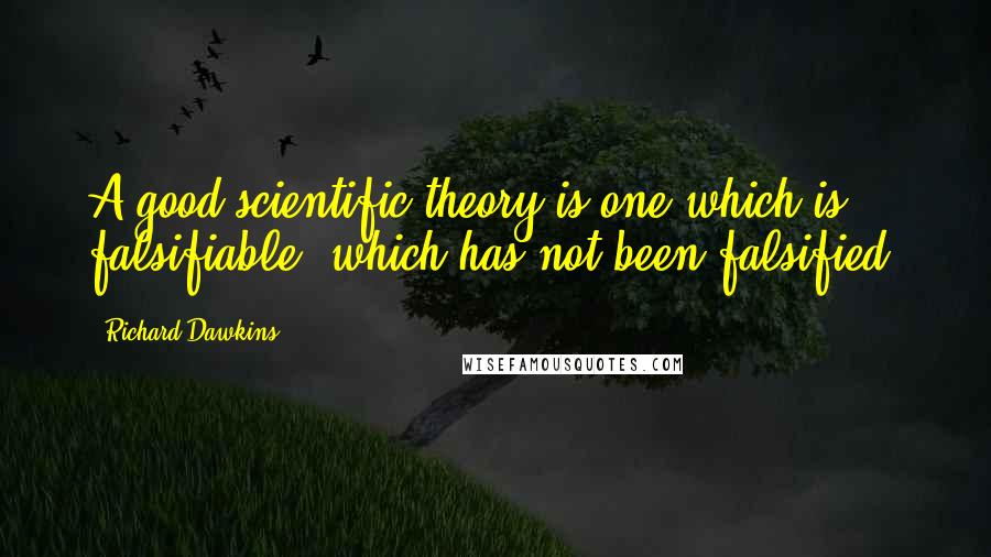 Richard Dawkins Quotes: A good scientific theory is one which is falsifiable, which has not been falsified.