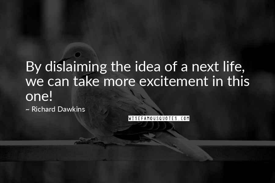 Richard Dawkins Quotes: By dislaiming the idea of a next life, we can take more excitement in this one!