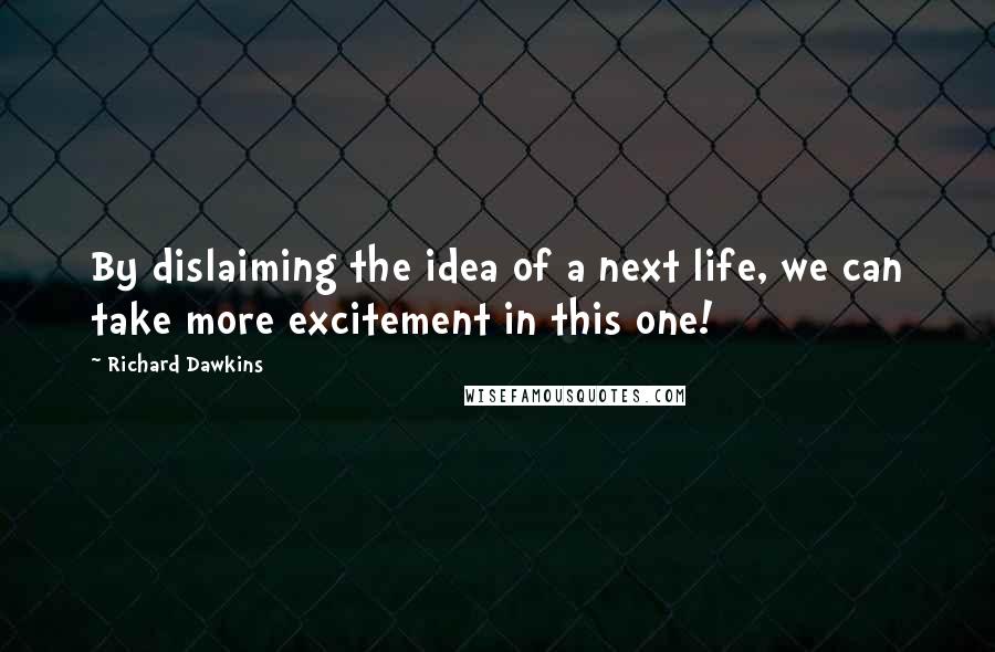 Richard Dawkins Quotes: By dislaiming the idea of a next life, we can take more excitement in this one!