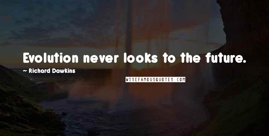 Richard Dawkins Quotes: Evolution never looks to the future.