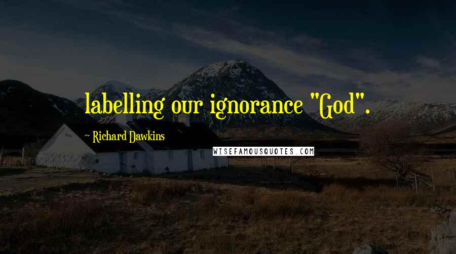 Richard Dawkins Quotes: labelling our ignorance "God".