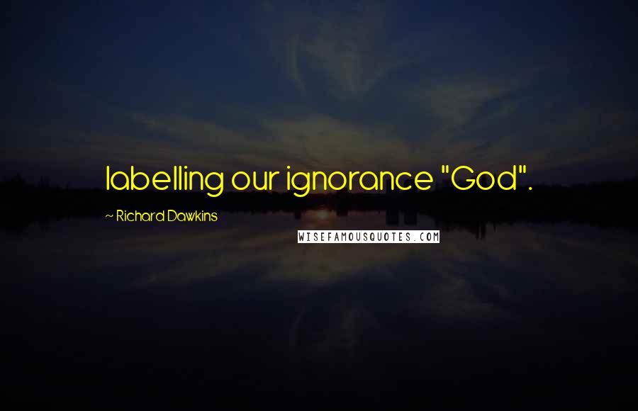 Richard Dawkins Quotes: labelling our ignorance "God".