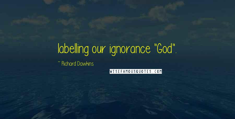 Richard Dawkins Quotes: labelling our ignorance "God".