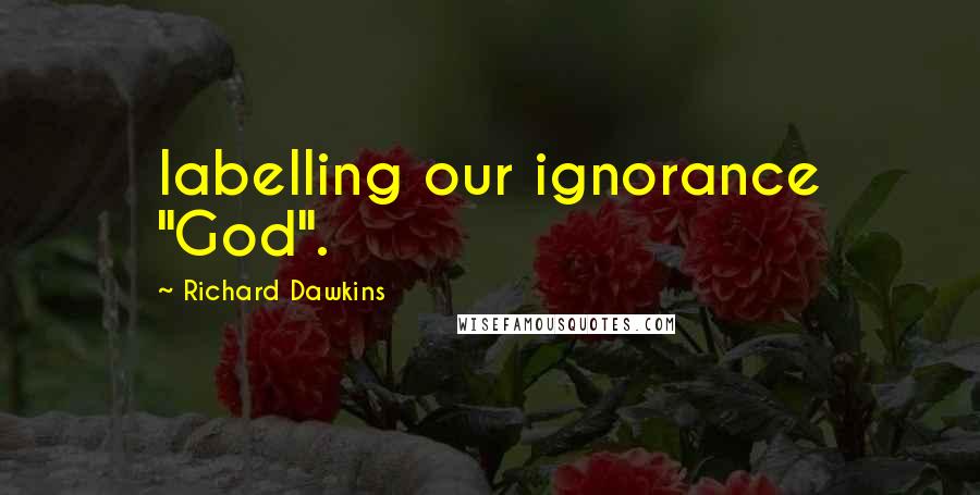 Richard Dawkins Quotes: labelling our ignorance "God".