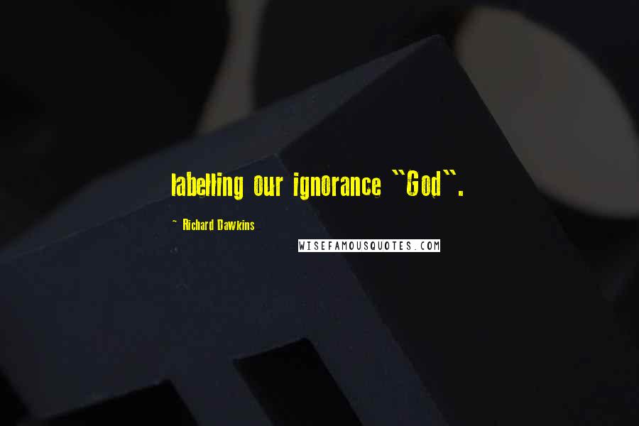 Richard Dawkins Quotes: labelling our ignorance "God".