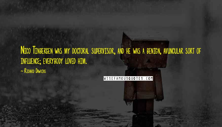 Richard Dawkins Quotes: Nico Tinbergen was my doctoral supervisor, and he was a benign, avuncular sort of influence; everybody loved him.