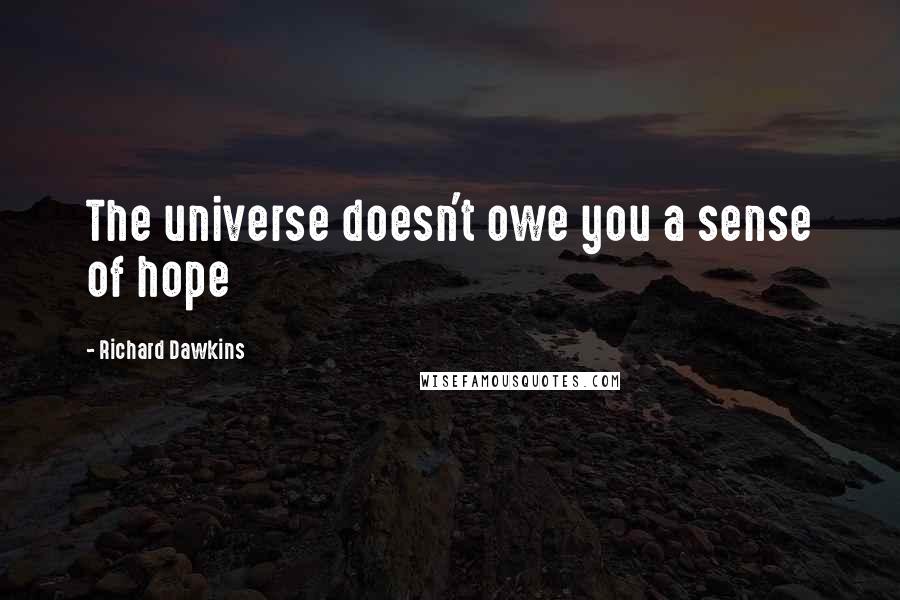 Richard Dawkins Quotes: The universe doesn't owe you a sense of hope