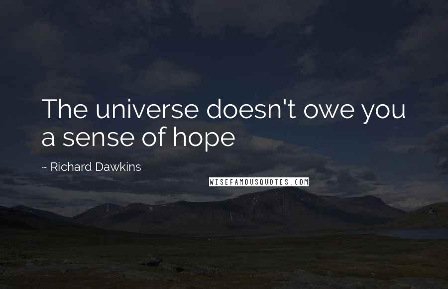Richard Dawkins Quotes: The universe doesn't owe you a sense of hope