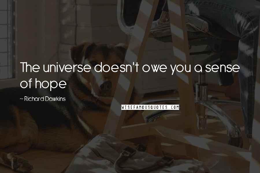 Richard Dawkins Quotes: The universe doesn't owe you a sense of hope